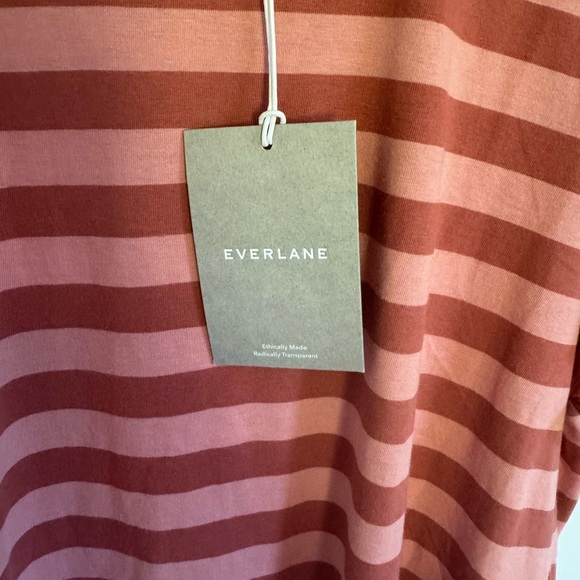 New women’s Everlane organic cotton striped short sleeve T-shirt size Large Fall - Picture 3 of 6
